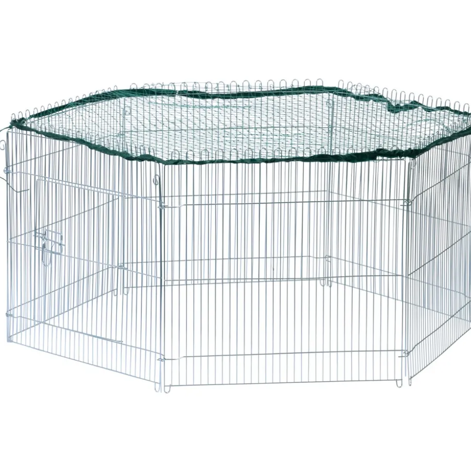 Dobar 6-eckiges Freilaufgehege, silber, 123 x 106 x 60 cm