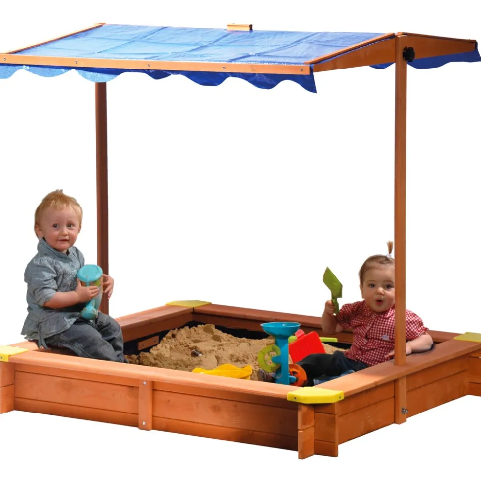 Dobar 94350FSC Sandkasten 117x117x117 cm, mit UV-Schutz