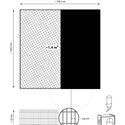 dobar großes Kaninchengehege-Set | ca. 119,5x119,5x52 cm