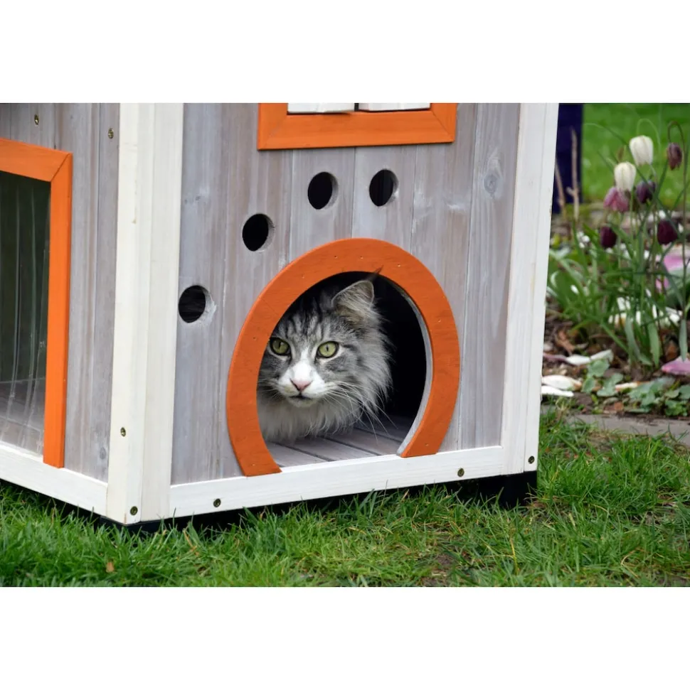 Dobar Großes Katzenhaus Fancy Cat aus Holz