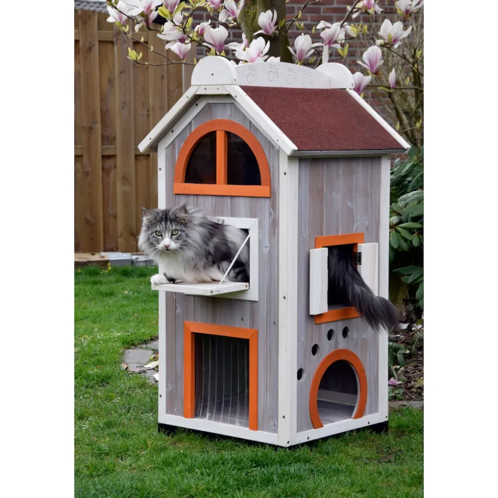Dobar Großes Katzenhaus Fancy Cat aus Holz