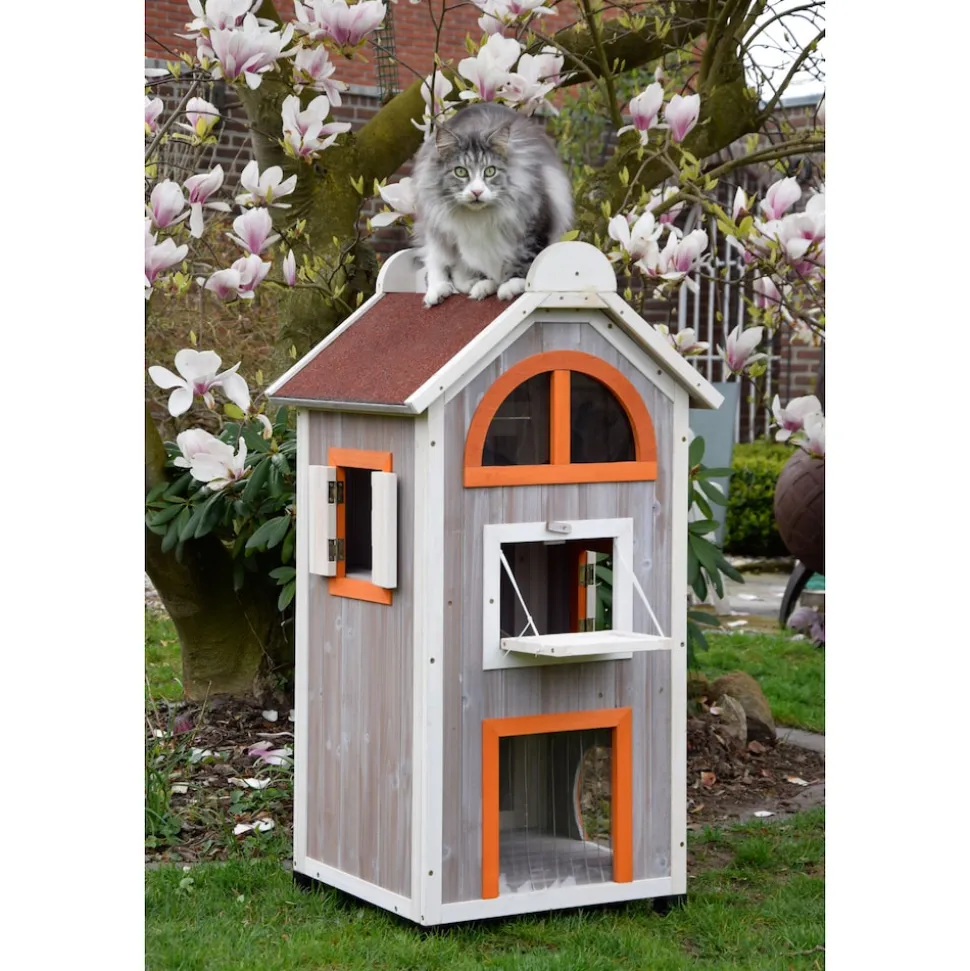 Dobar Großes Katzenhaus Fancy Cat aus Holz