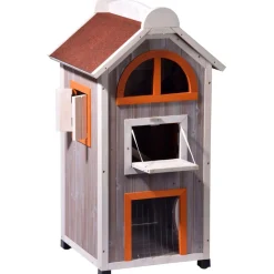 Dobar Großes Katzenhaus Fancy Cat aus Holz