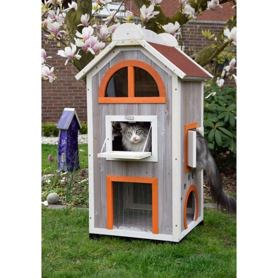 Dobar Großes Katzenhaus Fancy Cat aus Holz