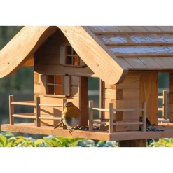 Dobar Großes Vogelfutterhaus "Almütte" mit Ständer, XXL-Vogelhaus