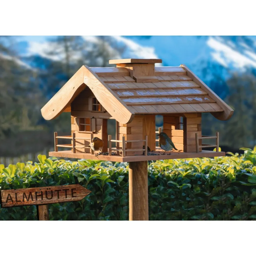 Dobar Großes Vogelfutterhaus "Almütte" mit Ständer, XXL-Vogelhaus