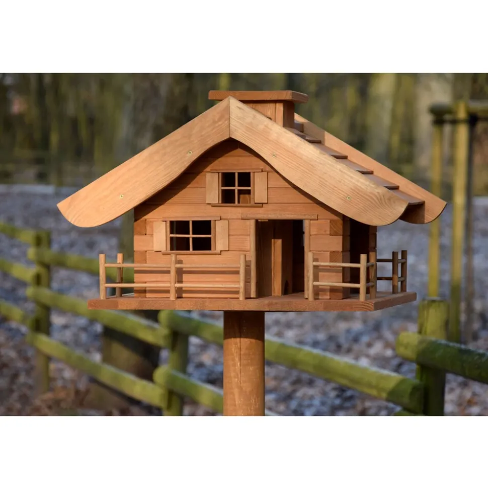 Dobar Großes Vogelfutterhaus "Almütte" mit Ständer, XXL-Vogelhaus