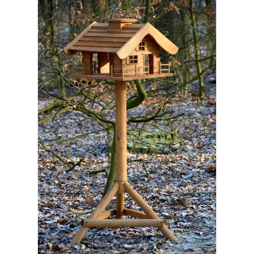 Dobar Großes Vogelfutterhaus "Almütte" mit Ständer, XXL-Vogelhaus