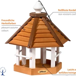 dobar großes Vogelhaus "Goldener Oktober" für Ständermontage, Vogelfutterhaus zum Aufstellen