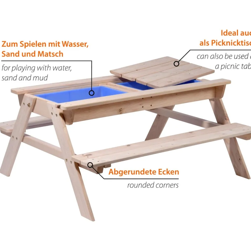 dobar Kinder Picknicktisch inkl. Matschkiste