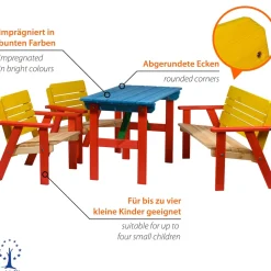 dobar Mehrfarbige Kindersitzgarnitur mit Tisch