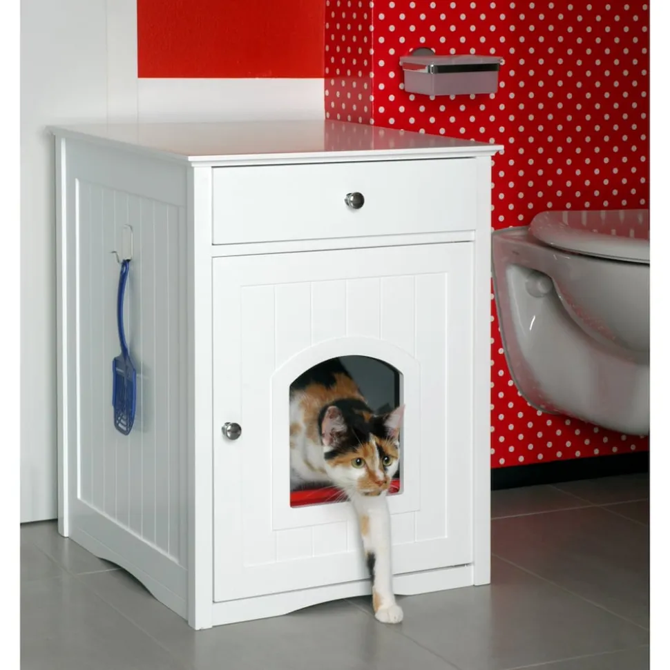 Dobar "Mohrle" Designer-Katzenschrank weiß