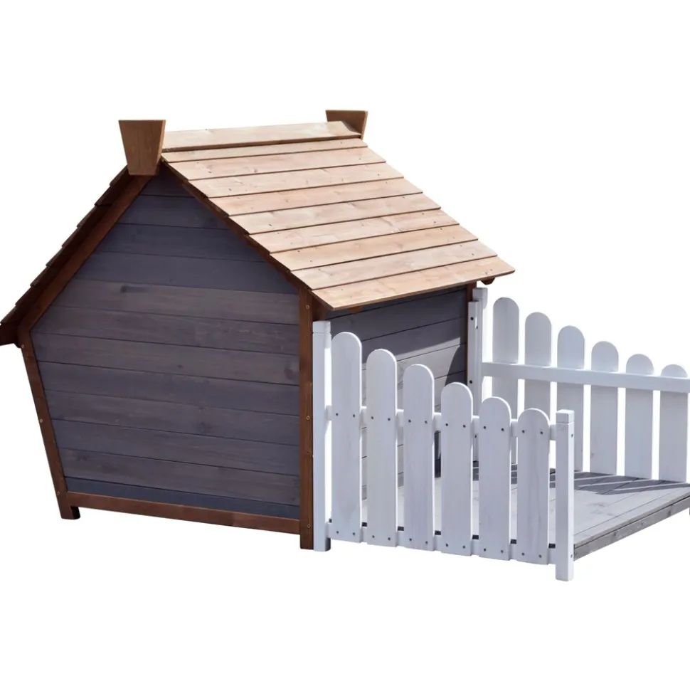 Dobar Outdoor-Hundehütte mit Spitzdach und seitlicher Veranda
