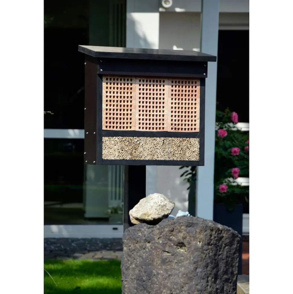 Dobar Profi-Insektenhotel, inkl. Pfahlständer und 3 Lärche-Nistblöcken