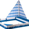 dobar Sandkasten "Maritim" mit Segel und Spielzeugkisten
