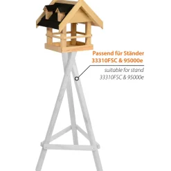dobar Vogelhaus "Zwart" aus Massivholz, ca.: 40x34,5x23,5 cm