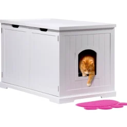 Dobar XL-Design-Katzenschrank weiß