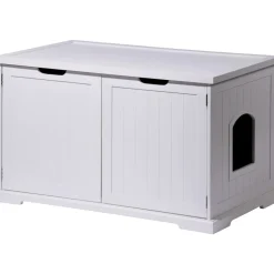 Dobar XL-Design-Katzenschrank weiß