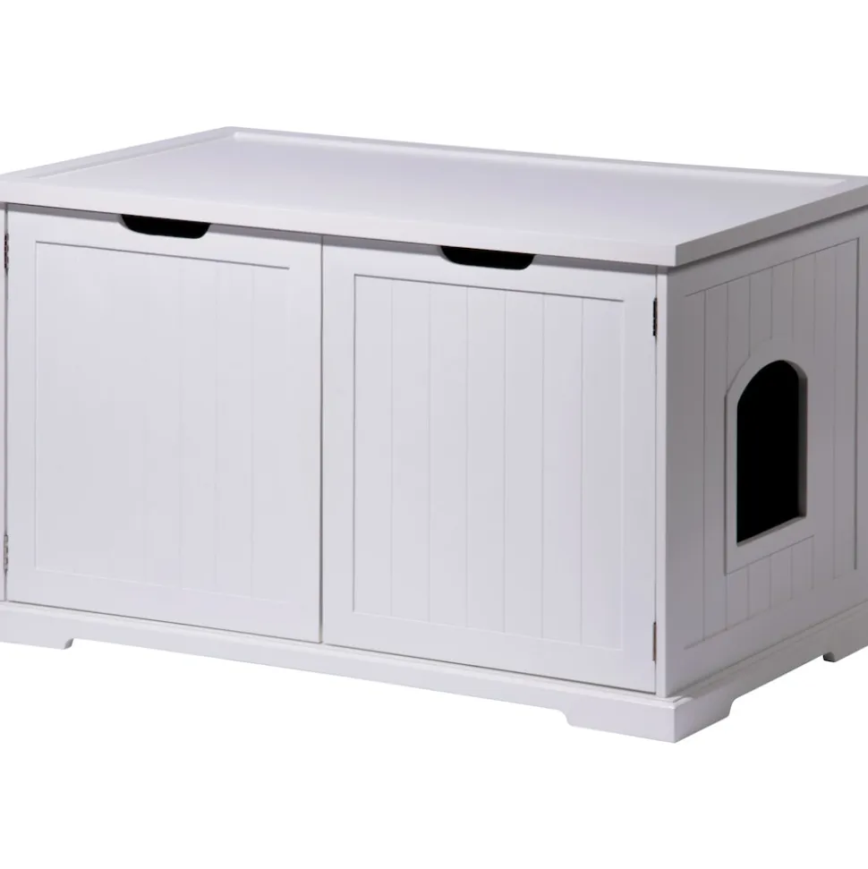Dobar XL-Design-Katzenschrank weiß