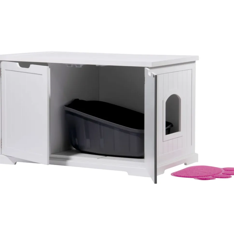 Dobar XL-Design-Katzenschrank weiß