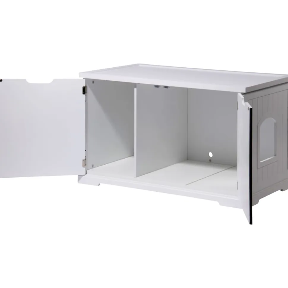 Dobar XL-Design-Katzenschrank weiß