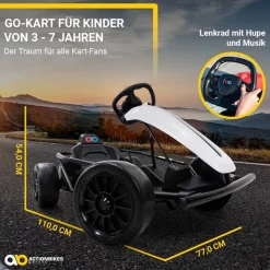 Drift-Kart SX1968, Drift-Scooter Go-Kart 700 Watt, EVA-Weichgummireifen vorne, Bremsautomatik (Weiß)