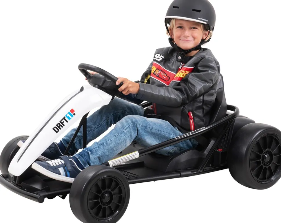 Drift-Kart SX1968, Drift-Scooter Go-Kart 700 Watt, EVA-Weichgummireifen vorne, Bremsautomatik (Weiß)