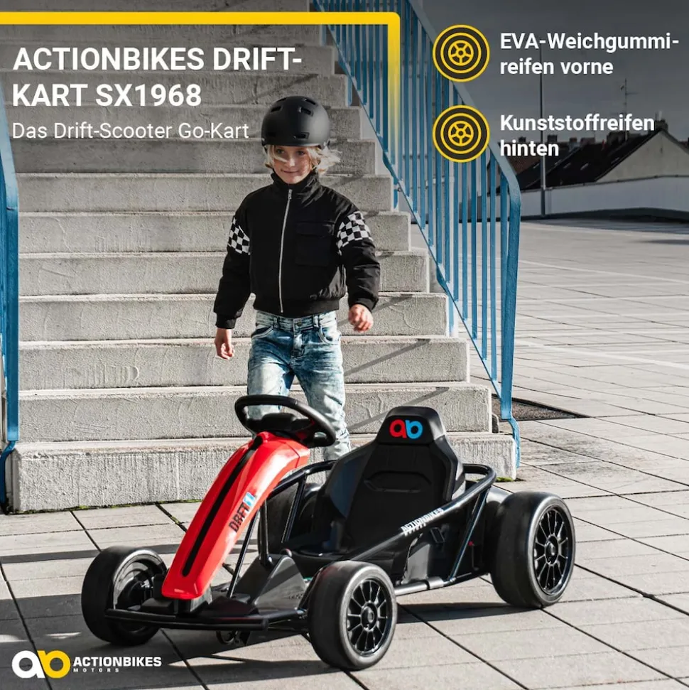 Drift-Kart SX1968, Drift-Scooter Go-Kart 700 Watt, EVA-Weichgummireifen vorne, Bremsautomatik (Weiß)