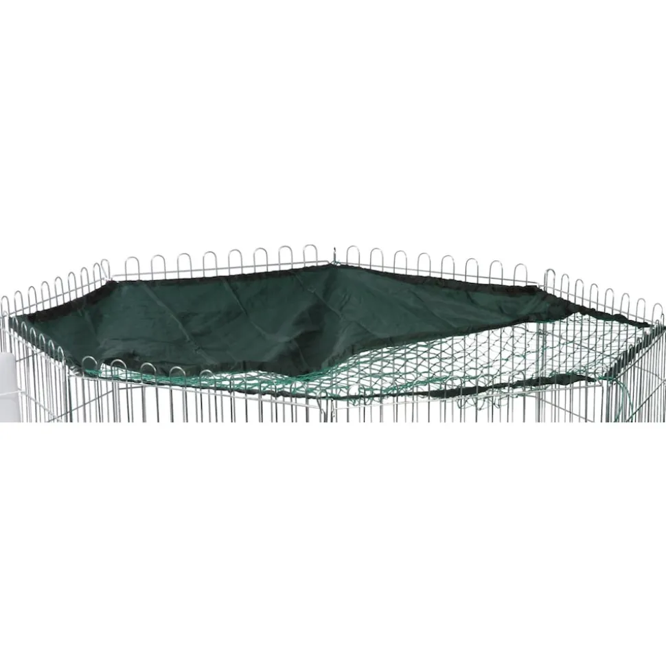 8-eckiges Nylon-Schutznetz für Kleintier-Freigehege, 135 x 135 cm Abdeckung mit Sonnenschutz, grün