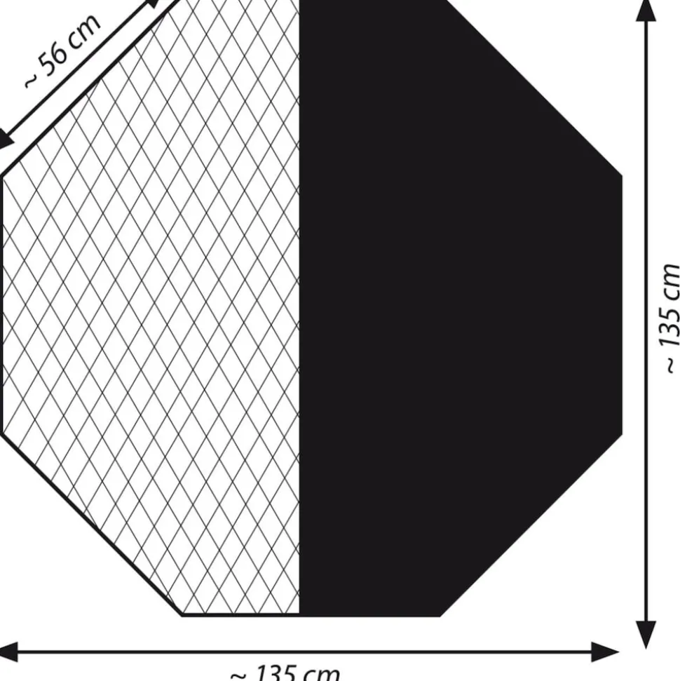 8-eckiges Nylon-Schutznetz für Kleintier-Freigehege, 135 x 135 cm Abdeckung mit Sonnenschutz, grün
