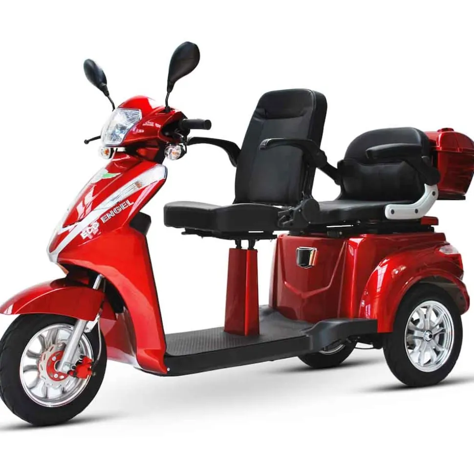 ECO ENGEL 503, Zweisitzer Elektroroller / Seniorenmobil, 25 km/h mit 20 Ah Li-io Akku, Rot