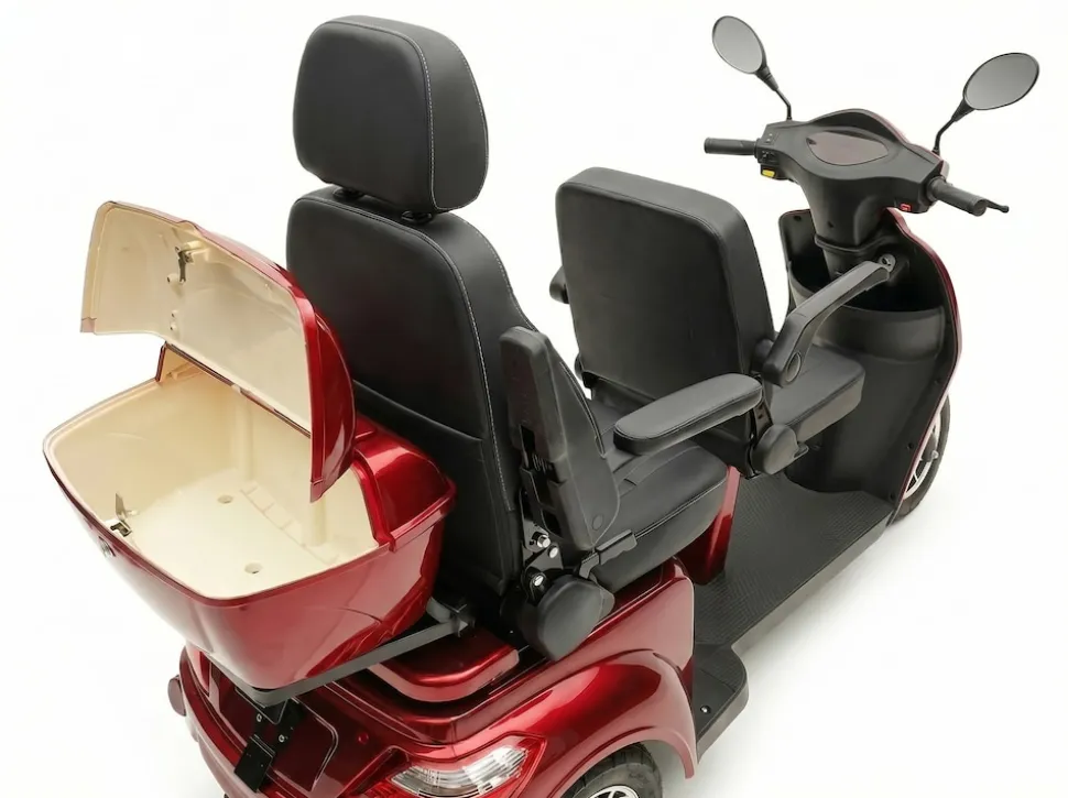 ECONELO E-Seniorenmobil Billy 2.0, Lithium-Akku, 3-Rad, 60V, 1000 Watt, groß Sitz, Rot