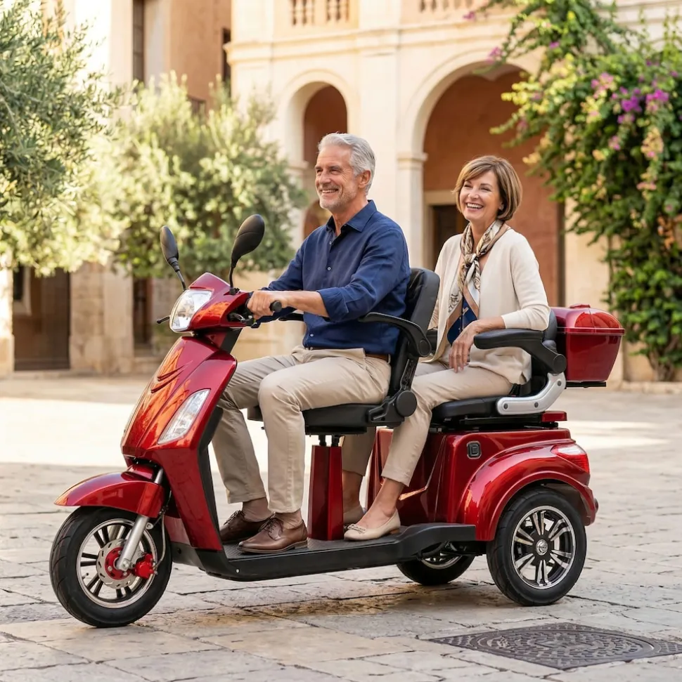 ECONELO E-Seniorenmobil Billy 2.0, Blei-Akku, 3-Rad, 60V, 1000 Watt, normal Sitz, Rot