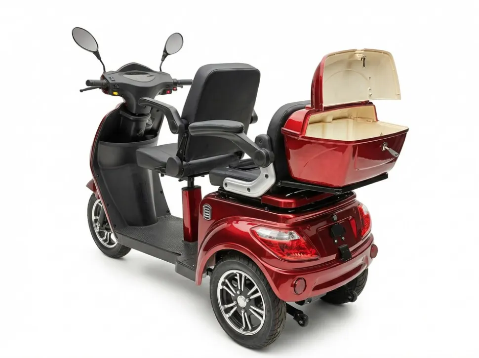 ECONELO E-Seniorenmobil Billy 2.0, Lithium-Akku, 3-Rad, 60V, 1000 Watt, normal Sitz, Rot
