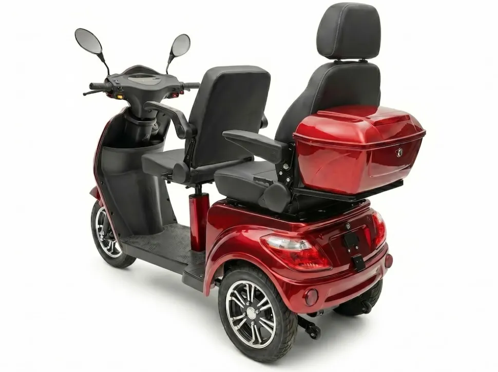 ECONELO E-Seniorenmobil Billy 2.0, Blei-Akku, 3-Rad, 60V, 1000 Watt, groß Sitz, Rot