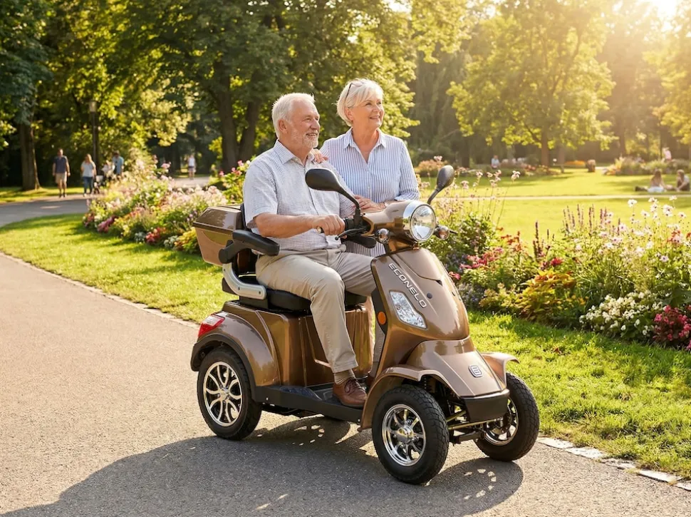 Econelo E-Seniorenmobil Voltrixx, Blei-Akku, 4-Rad, 1000 Watt, Braun