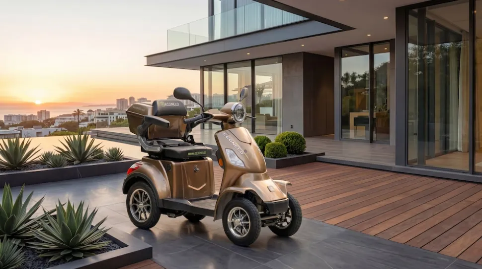 Econelo E-Seniorenmobil Voltrixx, Blei-Akku, 4-Rad, 1000 Watt, Braun