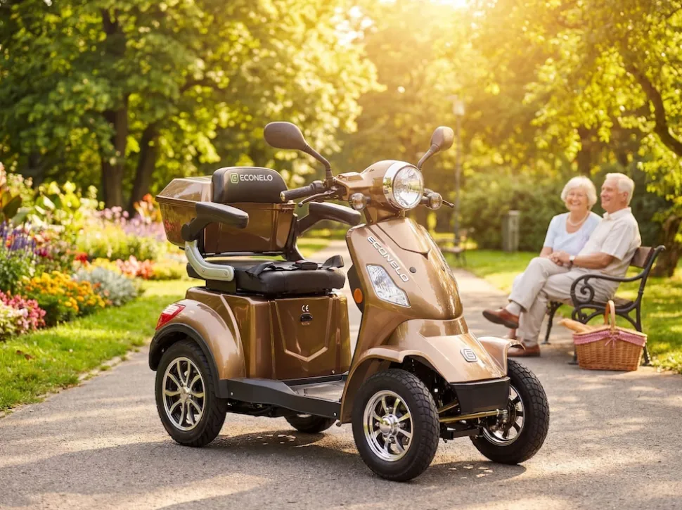 Econelo E-Seniorenmobil Voltrixx, Blei-Akku, 4-Rad, 1000 Watt, Braun
