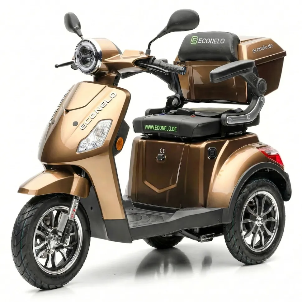 Econelo E-Seniorenmobil Yogi-IQ, Blei-Akku, 3-Rad, 1000 Watt, Braun