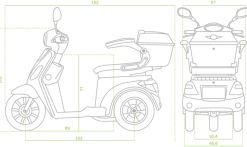 Econelo E-Seniorenmobil Yogi-IQ, Blei-Akku, 3-Rad, 1000 Watt, Braun