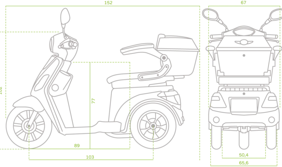 Econelo E-Seniorenmobil Yogi-IQ, Blei-Akku, 3-Rad, 1000 Watt, Braun