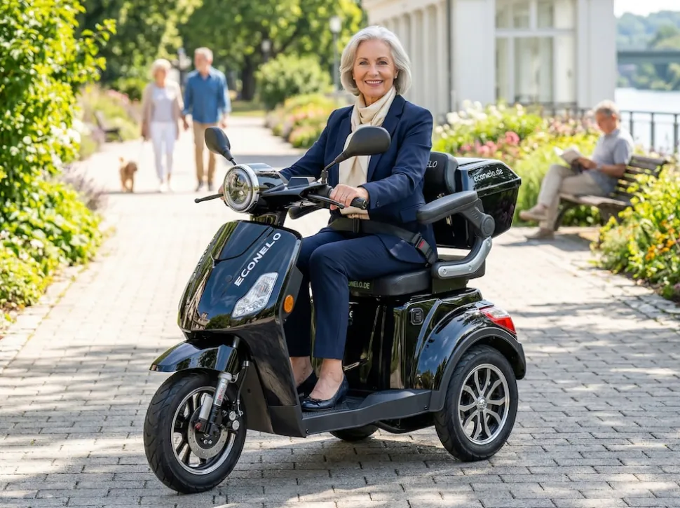Econelo E-Seniorenmobil Yogi-IQ, Lithium-Akku, 3-Rad, 1000 Watt, Schwarz