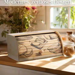 Ecosa Brotbox mit Rolldeckel aus nachhaltigem Bambus Brotkasten