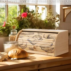 Ecosa Brotbox mit Rolldeckel aus nachhaltigem Bambus Brotkasten