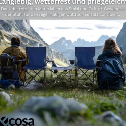 Ecosa Campingstuhl Blau Klappstuhl Faltbar – Robuster Outdoor Stuhl mit Tragetasche