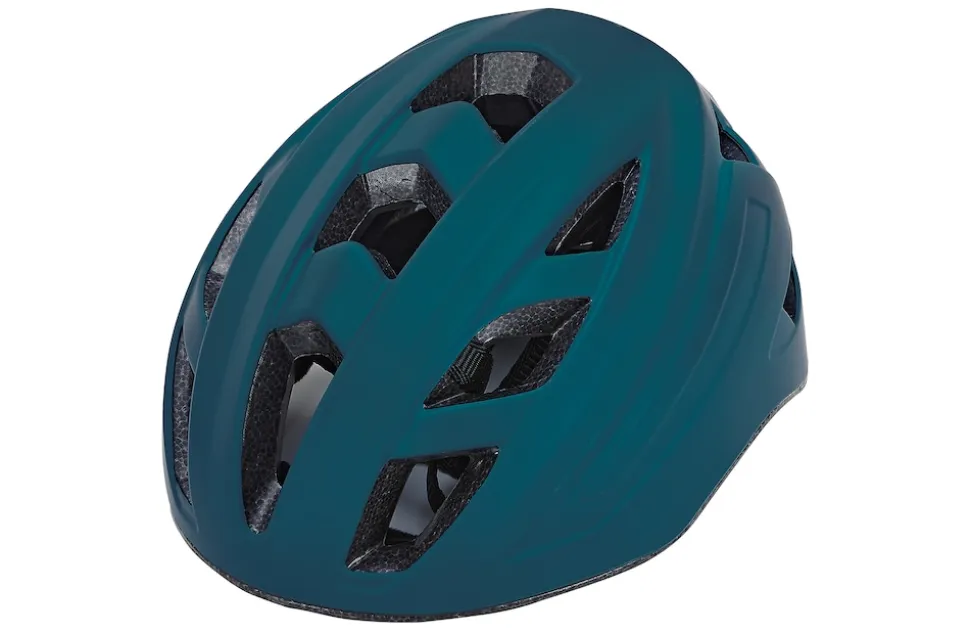 ECO Urban Fahrradhelm, stoßfeste Hartschaum-Innenschale, mit LED-Licht und Reflektionsstreifen, Größe: 52-59 cm, Farbe: blau