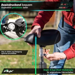 eFlux Street 20 Pro E-Scooter, Straßenzulassung, 20 km/h, 500 Watt, Elektroroller mit Sitz, klappbar