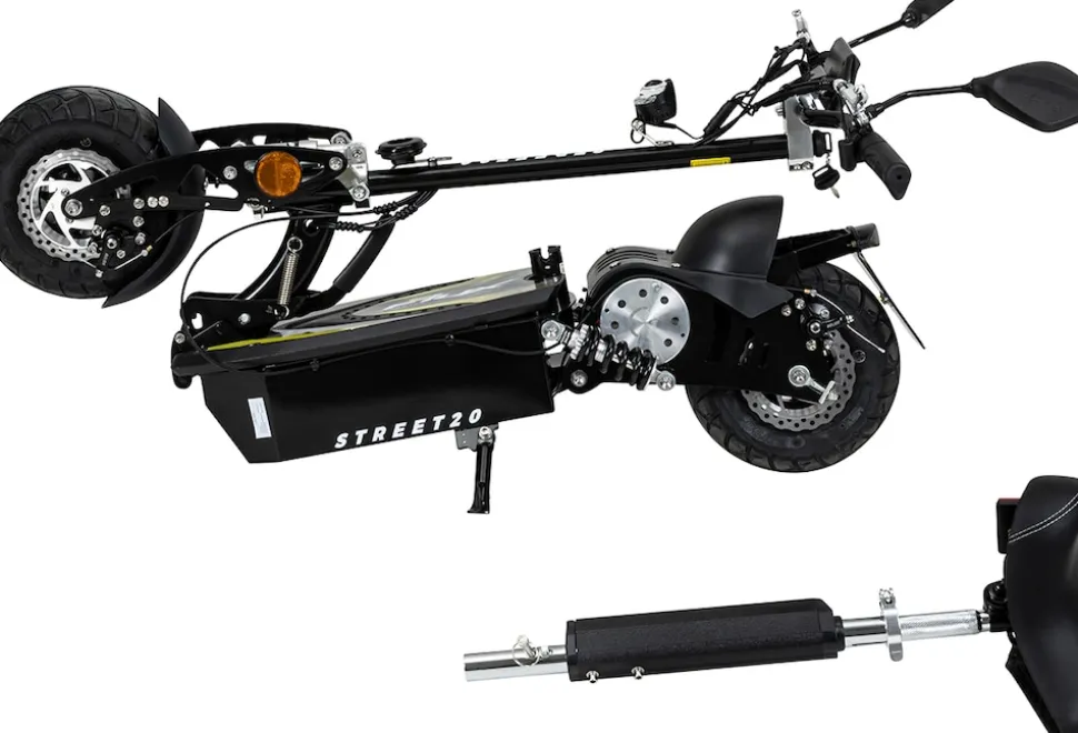 eFlux Street 20 Pro E-Scooter, Straßenzulassung, 20 km/h, 500 Watt, Elektroroller mit Sitz, klappbar