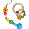 Eichhorn Baby Schnullerkette mit Clip und Beißring Set Holz Ring Made in Germany