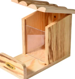 Eichhörnchen-Futterstation mit Futtersilo, Futterstelle aus Holz